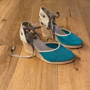 Turquoise Espadrille Wedge
